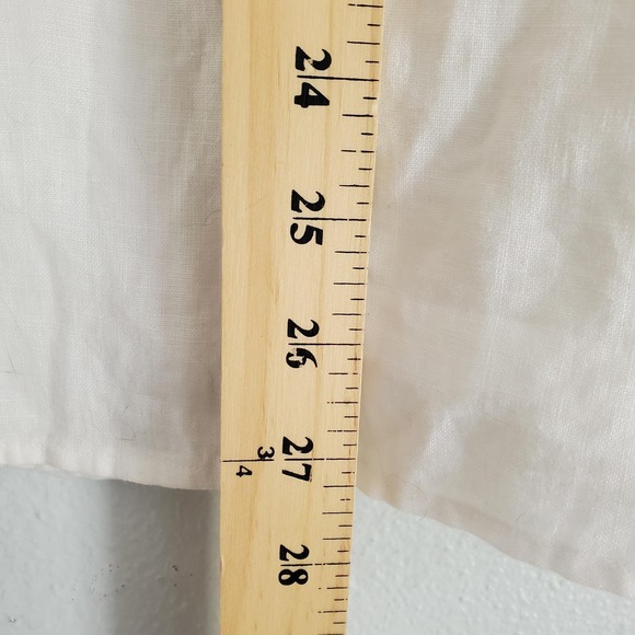 American Living Shirt Womens‎ XL White Linen Button Front Roll Tab Casual Blouse - Picture 3 of 6